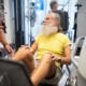 Elderly man working out